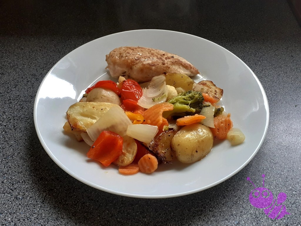 Hühnerbrust mit Ofengemüse 